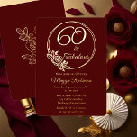 60 and Fabulous 60th Birthday Party Stamped<br><div class="desc">Elegant typography design "60 and Fabulous" 60th birthday party design featuring a rose outline circular frame.  Back features a rose outline in gold tone (not gold foil).  Front and back background is a dark red burgundy colour.</div>