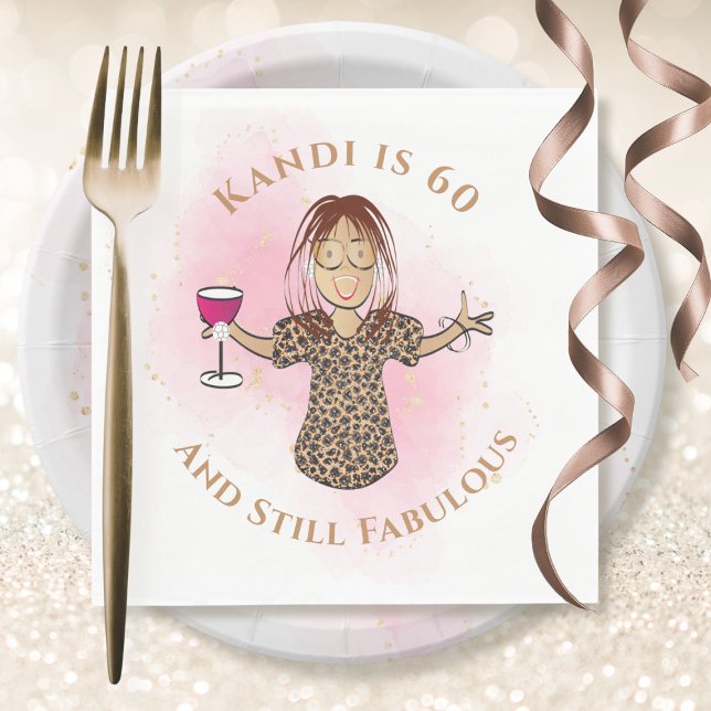 60 and Fabulous African American Fun 60th Birthday Napkin (Creator Uploaded)