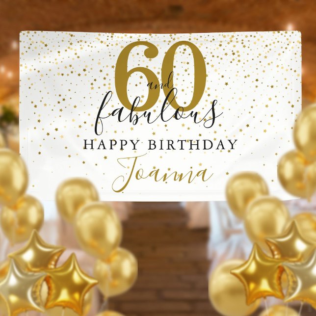 60 and Fabulous Birthday Elegant Gold and Black Banner (60 and Fabulous Birthday Elegant Gold and Black Banner)