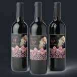 60 and fabulous birthday party bottle label<br><div class="desc">Celebrate your 60th birthday in style with these modern elegant pink rose gold glitter floral damask 60th Birthday Party party bottle labels. You can personalise your sixtieth birthday party celebration. The words "60 and Fabulous" are set using popular typhography. You can personalise script fonts and font colours in the design....</div>