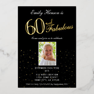 60 and Fabulous Black 60th Birthday Gold