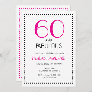 60 and Fabulous Charming Sixtieth Birthday Invitation