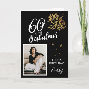 60 and Fabulous Foliage 60th Birthday Photo Card