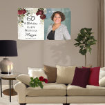 60 and Fabulous Glam Rose Floral Birthday Party Banner<br><div class="desc">Elegant and classy dark red and burgundy floral roses with seed pearls on a splatter sepia coloured frame "60 and Fabulous" birthday party design by Holiday Hearts Designs.</div>