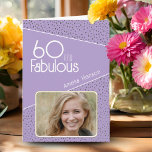 60 and Fabulous Glitter Photo 60th Birthday Card<br><div class="desc">60 and Fabulous Gold Glitter Photo 60th Birthday Card. Modern birthday card with trendy typography and faux gold glitter spots. The design has a custom photo and name. You can change or erase the text inside. Make personalised 60th birthday card for her.</div>