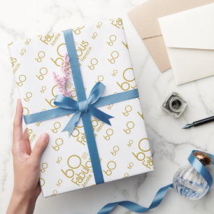 60 and Fabulous Modern 60th Birthday  Wrapping Paper