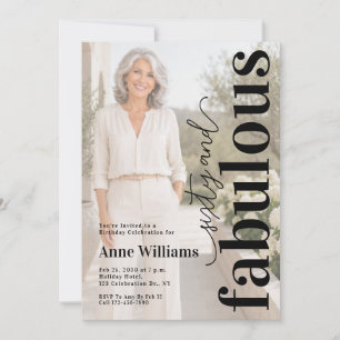 60 and Fabulous Photo 60th Birthday Party Invitation