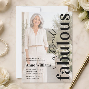 60 and Fabulous Photo 60th Birthday Party Invitation