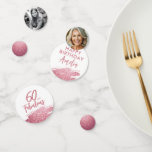 60 and Fabulous Pink Glitter 2 Photo 60th Birthday Confetti<br><div class="desc">60 and Fabulous Pink Glitter 2 Photo Surprise 60th Birthday Party Confetti. Throw a stunning celebration with these “60 and Fabulous” pink glitter birthday confetti. Featuring sparkly faux-glitter brush strokes, and space for two personal photos, this elegant design is perfect for honouring a fabulous woman’s milestone birthday. Fully customisable to...</div>