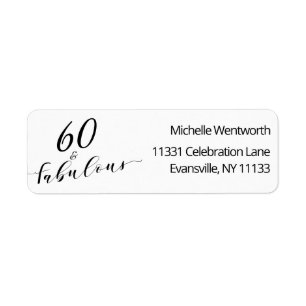 60 and Fabulous Sixtieth Birthday Elegant Script