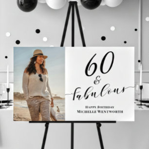 60 and Fabulous Sixtieth Birthday Photo Script  Poster