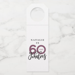 60 and fabulous thank you modern birthday favour bottle tag