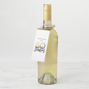 60 and fabulous thank you modern birthday favour bottle tag
