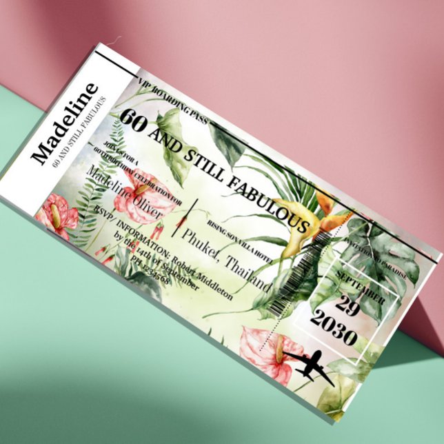 60 and Fabulous Tropical Boarding Pass Birthday (Creator Uploaded)