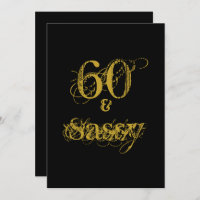 60 and Sassy 60th Birthday Party Black and Gold