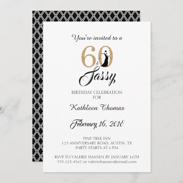 60 and Sassy | 60th Birthday Party Invitation (Front/Back)