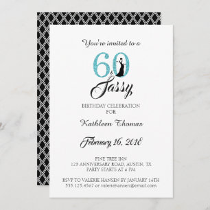 60 and Sassy   60th Birthday Party Invitation