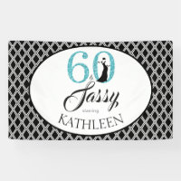 60 and Sassy Custom 60th Birthday Blue Glitter