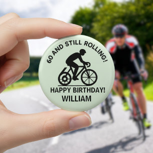60 and Still Rolling Cyclist 60th Birthday Cycling 6 Cm Round Badge