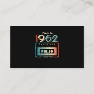 60 Birthday Gifts Year Old Made in 1962 Cassette Business Card