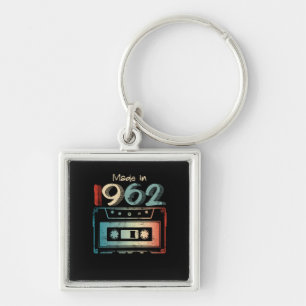 60 Birthday Gifts Year Old Made in 1962 Cassette Key Ring