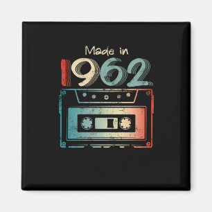 60 Birthday Gifts Year Old Made in 1962 Cassette Magnet