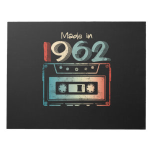 60 Birthday Gifts Year Old Made in 1962 Cassette Notepad