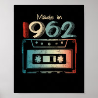 60 Birthday Gifts Year Old Made in 1962 Cassette