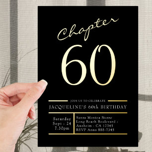 60 Black 60th Birthday Party Gold