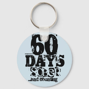 60 Days Sobriety Key Ring