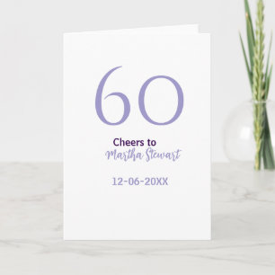 60 & fabulous birthday purple bold name date styli card