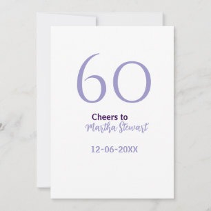 60 & fabulous birthday purple bold name date styli invitation