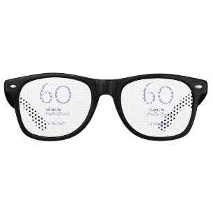 60 & fabulous birthday purple bold name date styli retro sunglasses