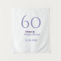 60 & fabulous birthday purple bold name date styli