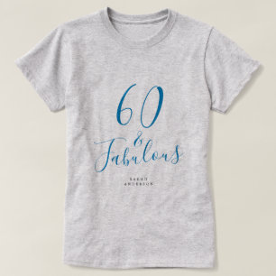 60 Fabulous Blue Custom Name 60th Birthday Gift T-Shirt