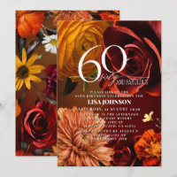 60 & Fabulous Dark Moody Sunset Colours Floral