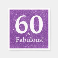 60 & Fabulous! Purple Glitter Sixtieth Birthday