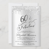 60 Fabulous Silver Glitter Birthday Party