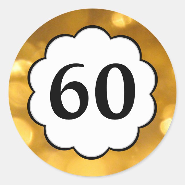60 - Golden Numbers Sticker (Front)