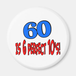 60 is 6 perfect 10's (BLUE) Magnet