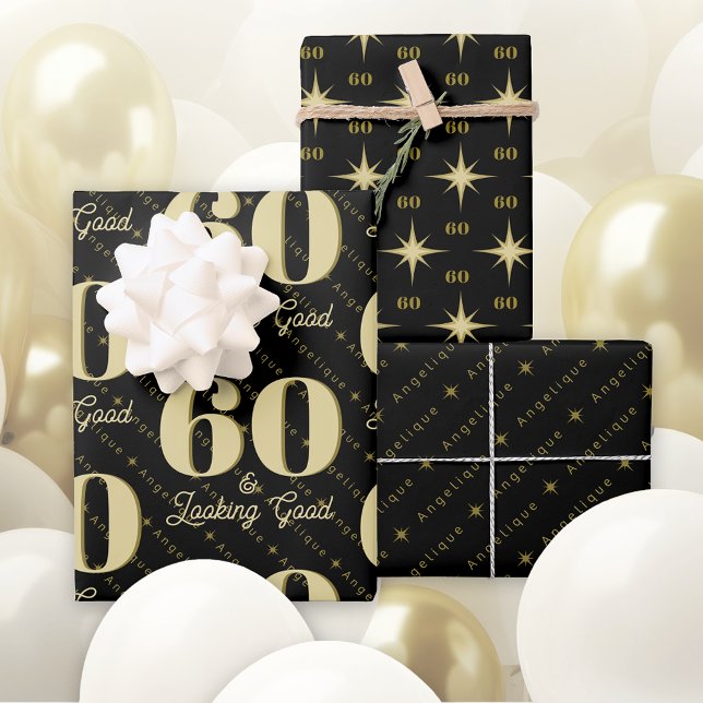 60 & Looking Good Birthday Wrapping Paper Sheet (Creator Uploaded)