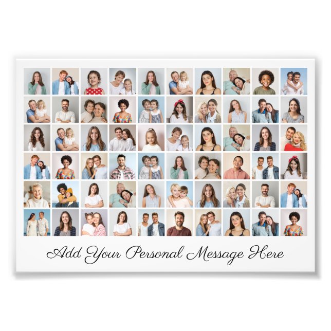 60 Photo Collage Add A Greeting Photo Enlargement (Front)