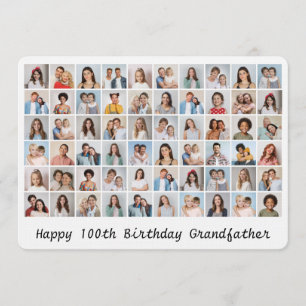 60 Photo Collage Add Any Age & Name Birthday Card
