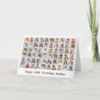 60 Photo Collage Add Any Name & Age Birthday Card