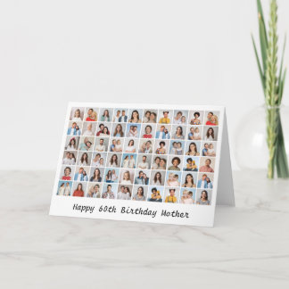 60 Photo Collage Add Any Name & Age Birthday Card