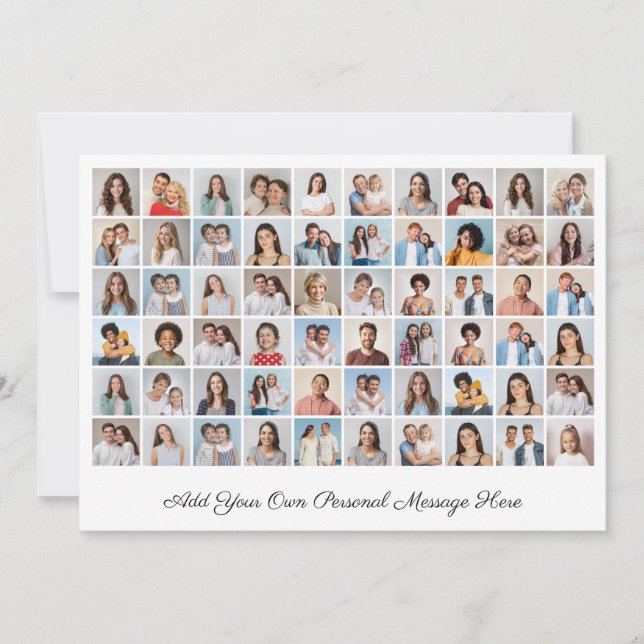 60 Photo Collage Add Your Greeting Editable Color Invitation (Front)