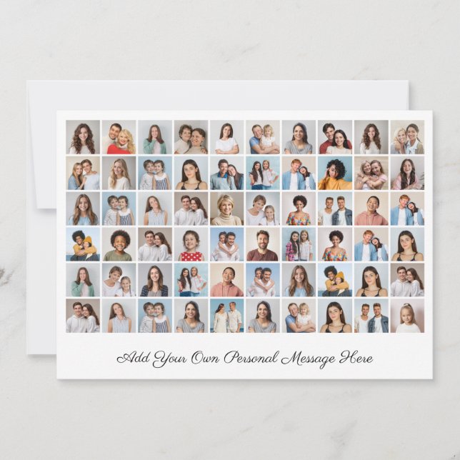 60 Photo Collage Add Your Greeting Editable Colour Invitation (Front)
