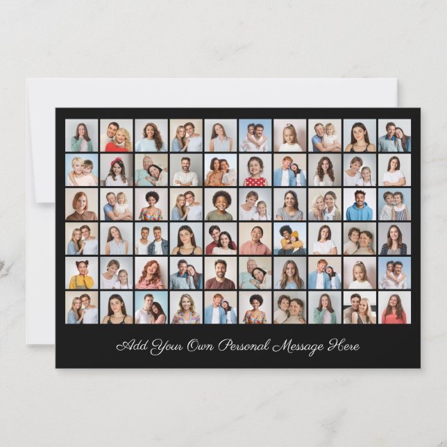 60 Photo Collage Add Your Greeting Editable Colour Invitation (Front)
