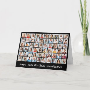 60 Photo Collage Happy Birthday Mother With Age Ca Card