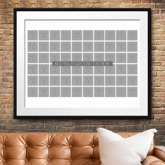 60 Photo Template Collage - Can Edit Colour Poster